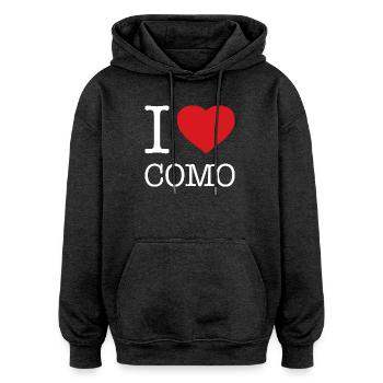 J’ADORE CÔME - Sweat à capuche oversize unisexe - charbon - Devant - Noah (186cm)