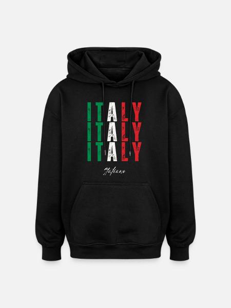 Flag of Italy, Italian pride - Oversized Unisex Hoodie - black