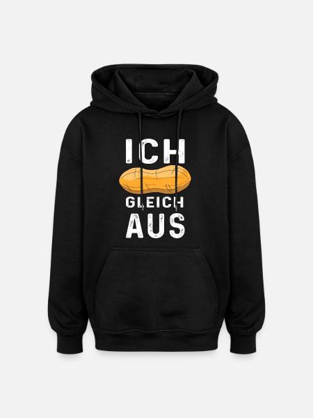 Peanut motif with humorous text - Oversized Unisex Hoodie - black