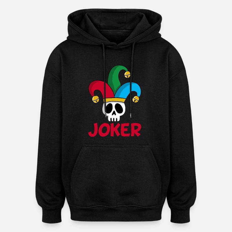 Crâne de joker - Sweat à capuche oversize unisexe - noir
