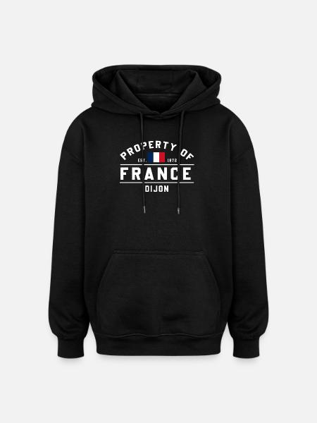 French Flag Graphic Dijon Logo - Oversized Unisex Hoodie - black