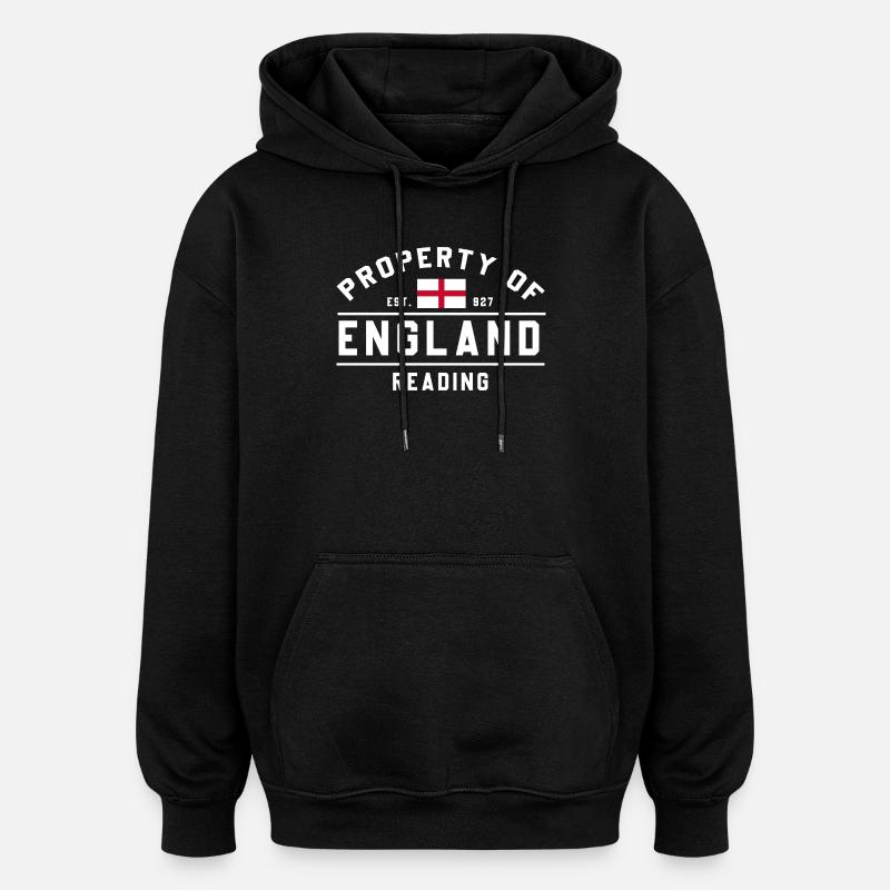 Angleterre Reading Crest - Sweat à capuche oversize unisexe - noir