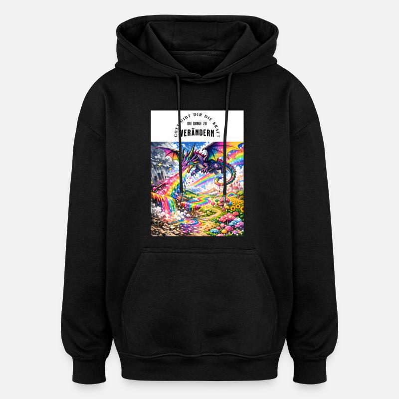Scooping Dragons - Oversized Unisex Hoodie - black