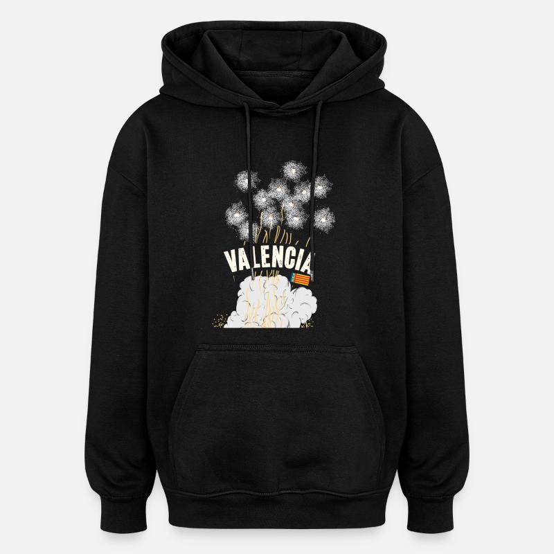 Fallas de Valencia Pyro - Sweat à capuche oversize unisexe - noir
