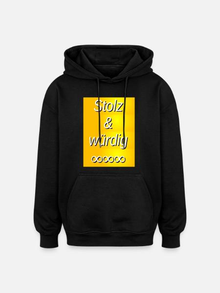 Impression dorée fière et digne - Sweat à capuche oversize unisexe - noir