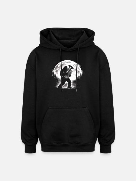 Bigfoot tuba player - Oversized Unisex Hoodie - black