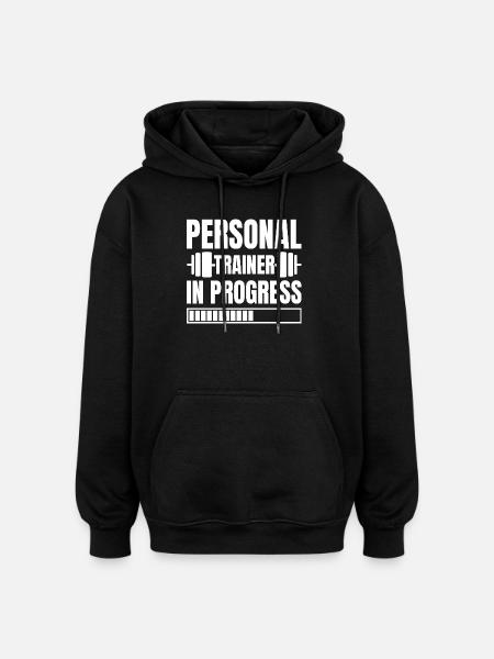 Powerlifting Bodybuilder Personal Trainer Progress - Oversized Unisex Hoodie - black