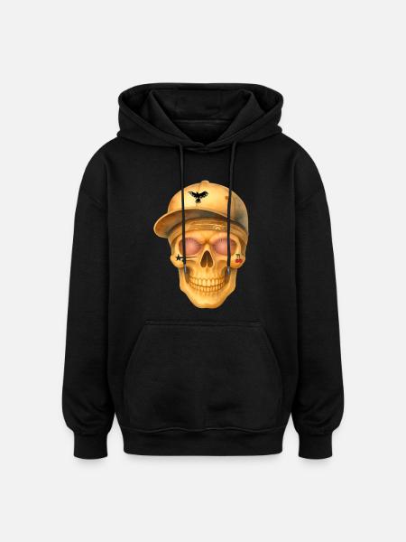 Bronze skull t-shirt design. - Oversized Unisex Hoodie - black