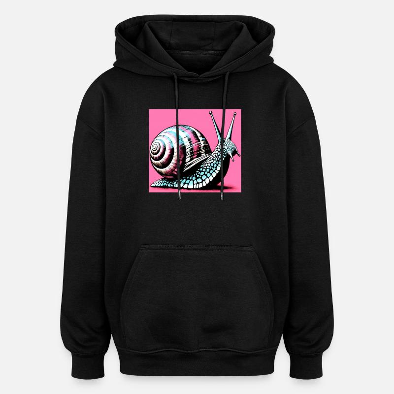 Schnecke - Oversized Unisex Hoodie - Schwarz