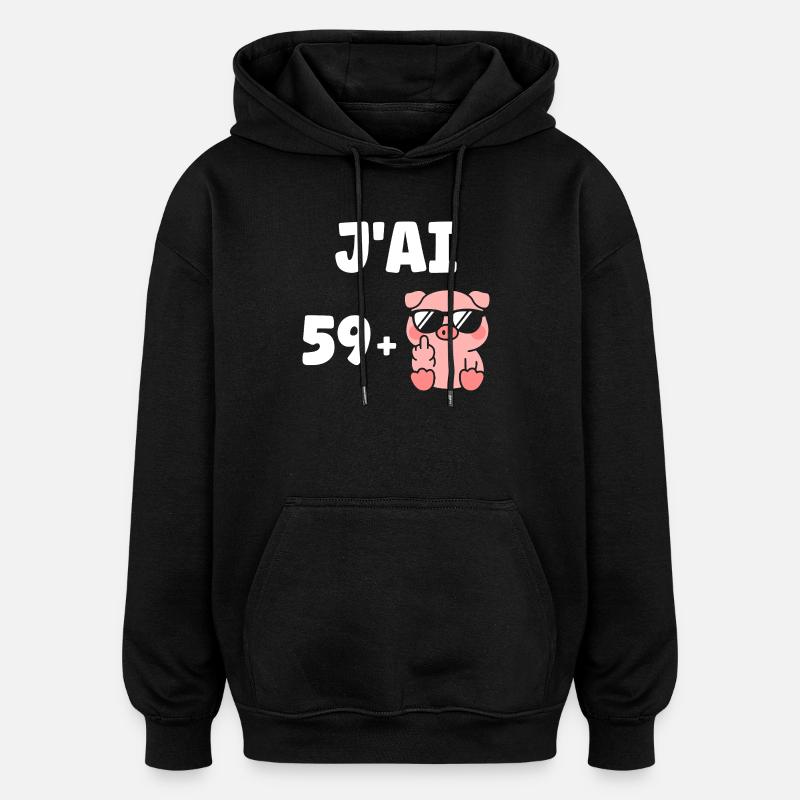 60 Jahre - Oversized Unisex Hoodie - Schwarz