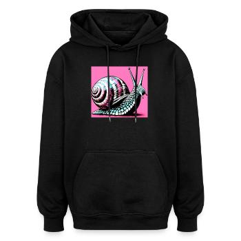 Schnecke - Oversized Unisex Hoodie - Schwarz - Vorne - Noah (186cm)