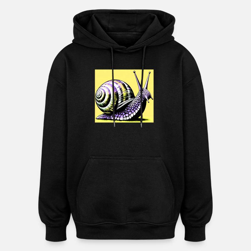 Escargot - Sweat à capuche oversize unisexe - noir