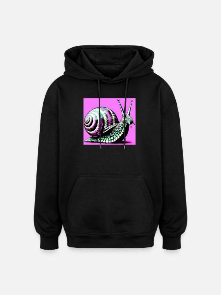 Snail - Oversized Unisex Hoodie - black