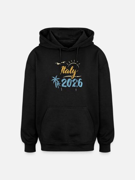 Italy 2026 - Oversized Unisex Hoodie - black