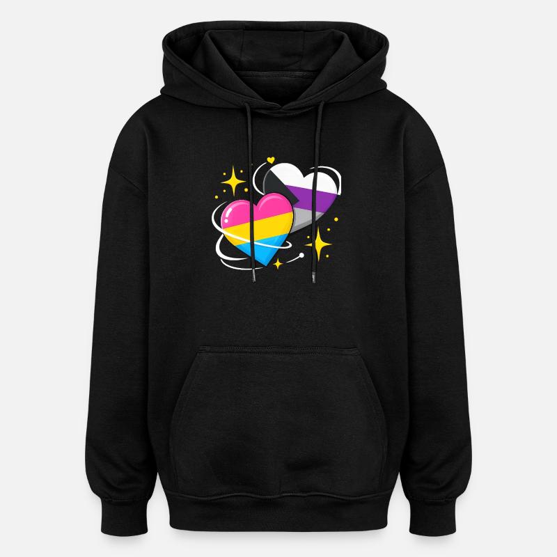 Panromantischer Demisexueller - Oversized Unisex Hoodie - Schwarz