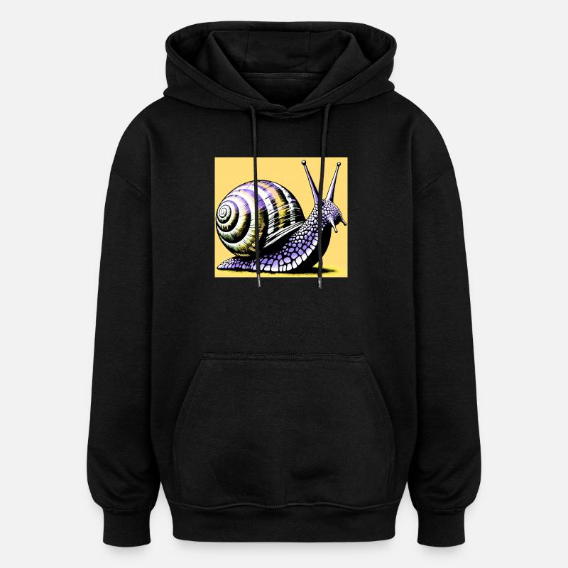 Escargot - Sweat à capuche oversize unisexe - noir
