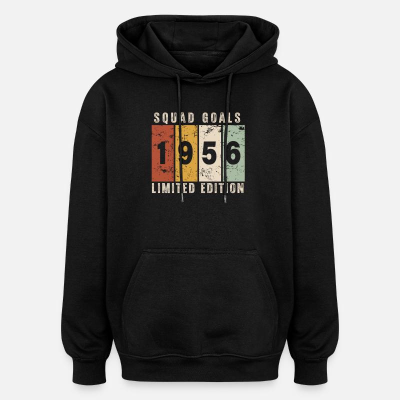 anniversaire 1956 - 70 ans - Sweat à capuche oversize unisexe - noir