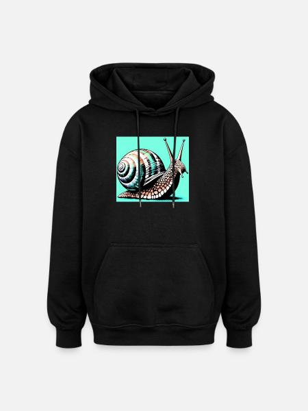 Snail - Oversized Unisex Hoodie - black
