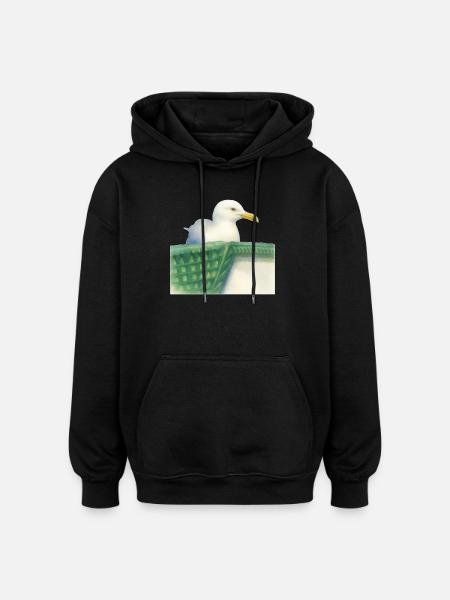 North Sea Seagull Wadden Bird - Oversized Unisex Hoodie - black