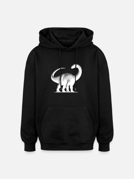 Massive Brachiosaurus Dino Dinosaur - Oversized Unisex Hoodie - black