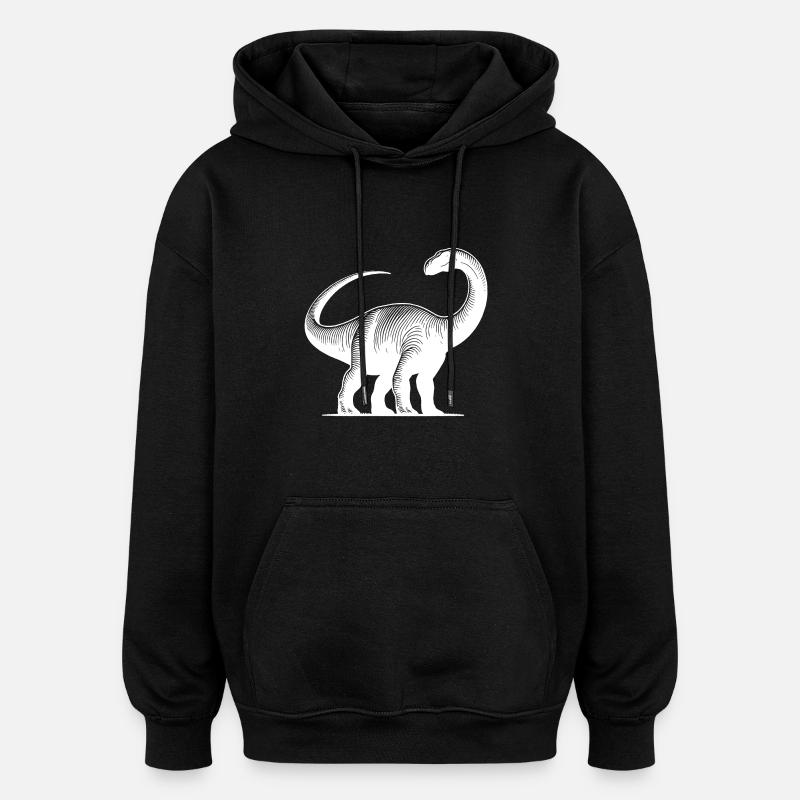 Massive Brachiosaurus Dino Dinosaur - Oversized Unisex Hoodie - black