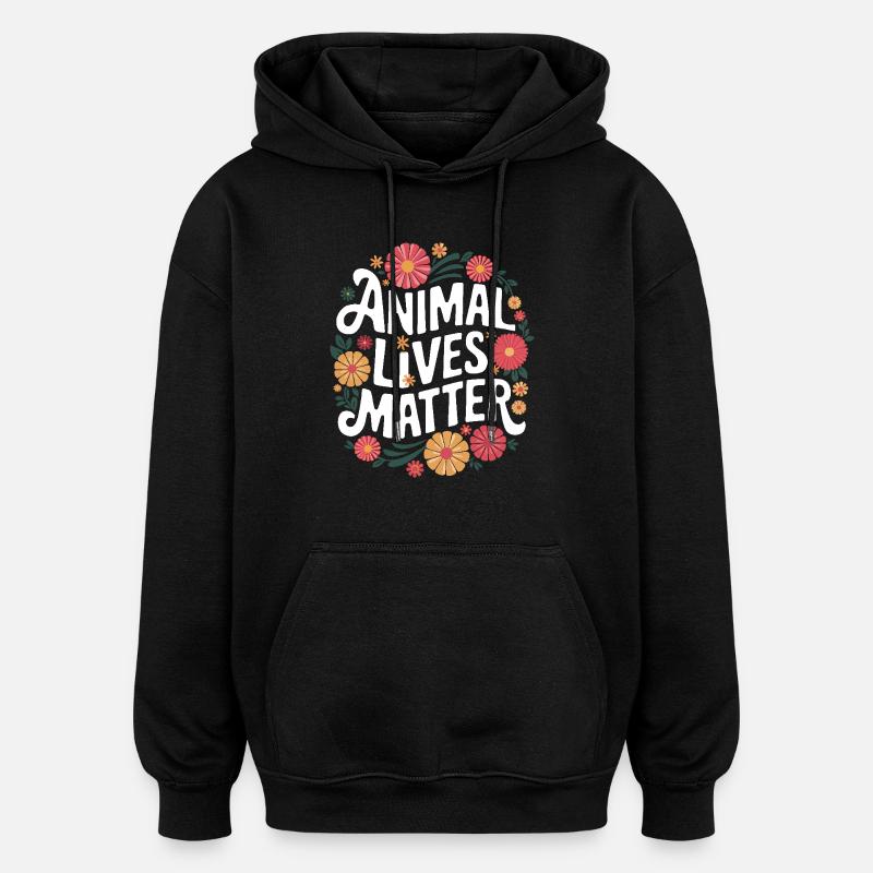 Végétarien Végétalien Végétarien Végétarien - Sweat à capuche oversize unisexe - noir