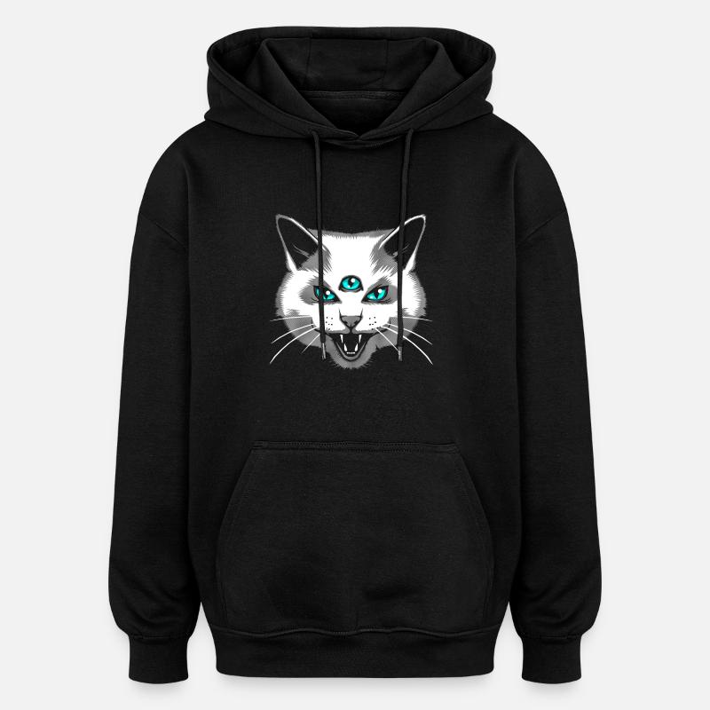 Third Eye Meow - Oversized Unisex Hoodie - black