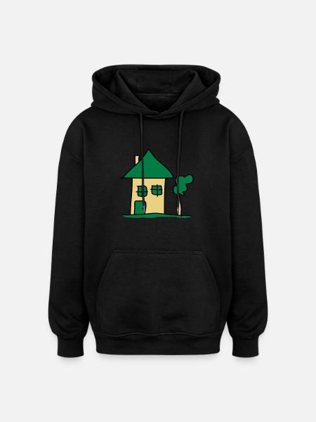 house - Oversized Unisex Hoodie - black