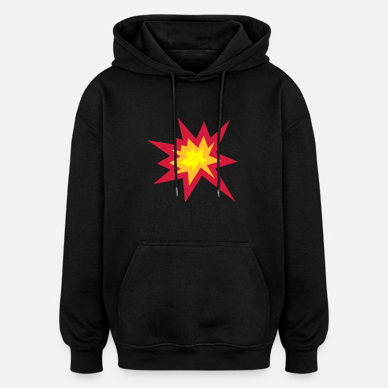 Explosion - Oversized Unisex Hoodie - Schwarz