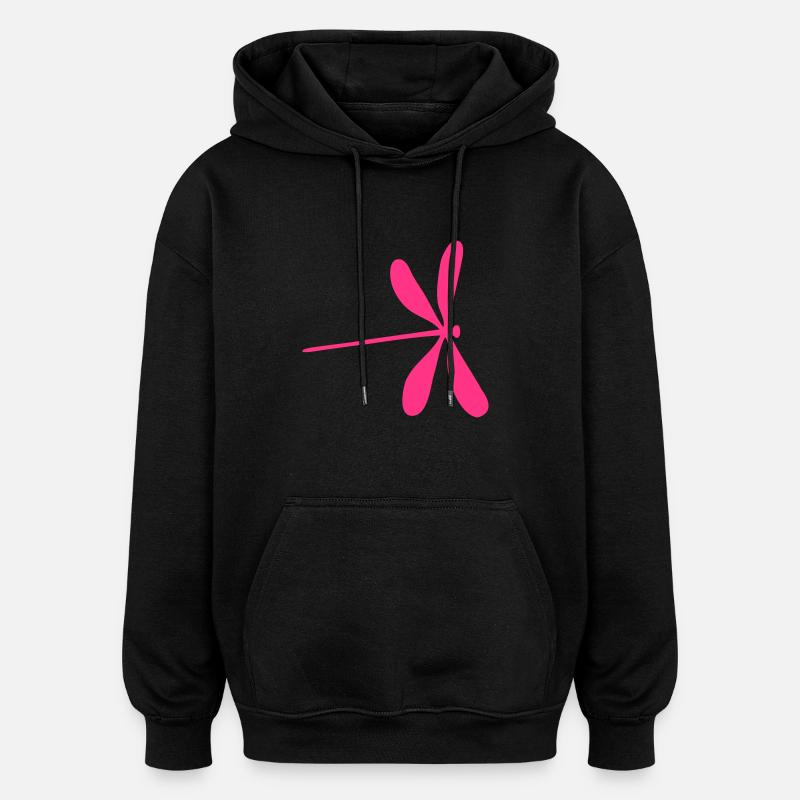 dragon fly - Sweat à capuche oversize unisexe - noir