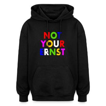 Not your ernst - Oversized Unisex Hoodie - Schwarz - Vorne - Noah (186cm)