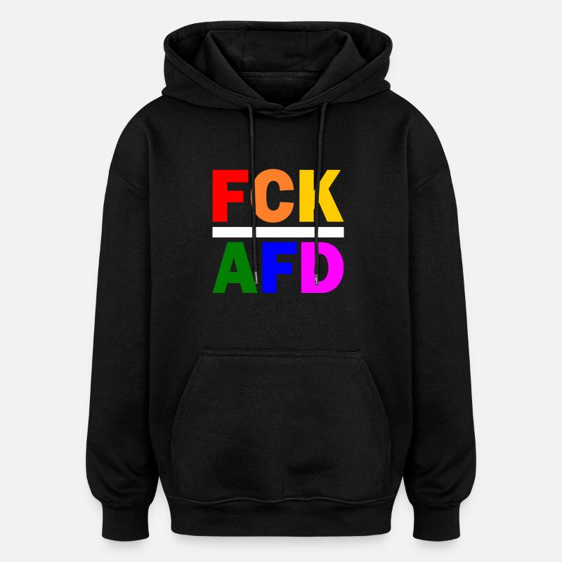 Fck afd - Oversized Unisex Hoodie - Schwarz