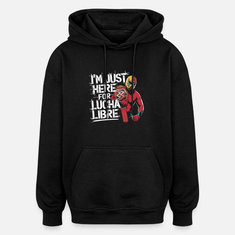 Style de lutte avec masque - Sweat à capuche oversize unisexe - noir