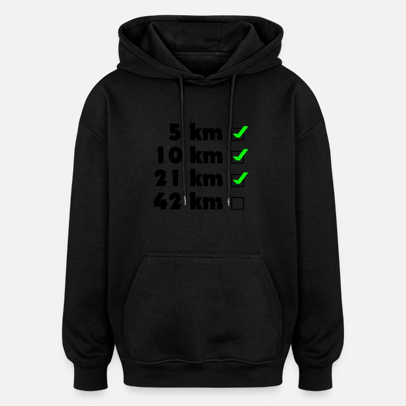 Runner checklist - Sweat à capuche oversize unisexe - noir