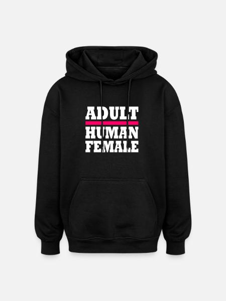 adult human female - Oversized Unisex Hoodie - black
