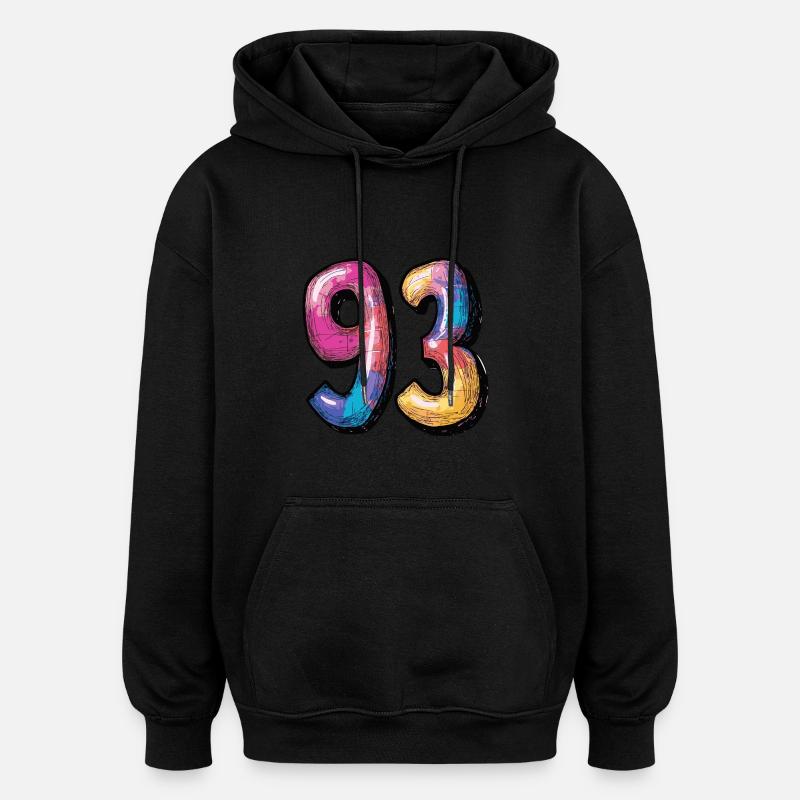 93 Zahl Comic - Oversized Unisex Hoodie - Schwarz