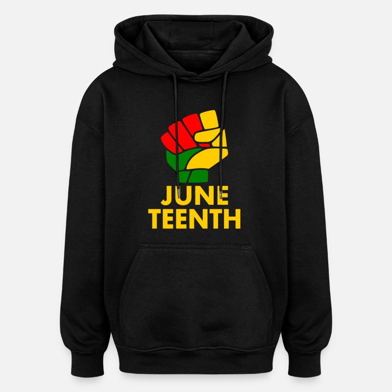 juneteenth - Sweat à capuche oversize unisexe - noir
