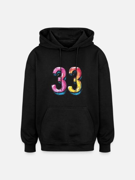 33 Number Comic - Oversized Unisex Hoodie - black
