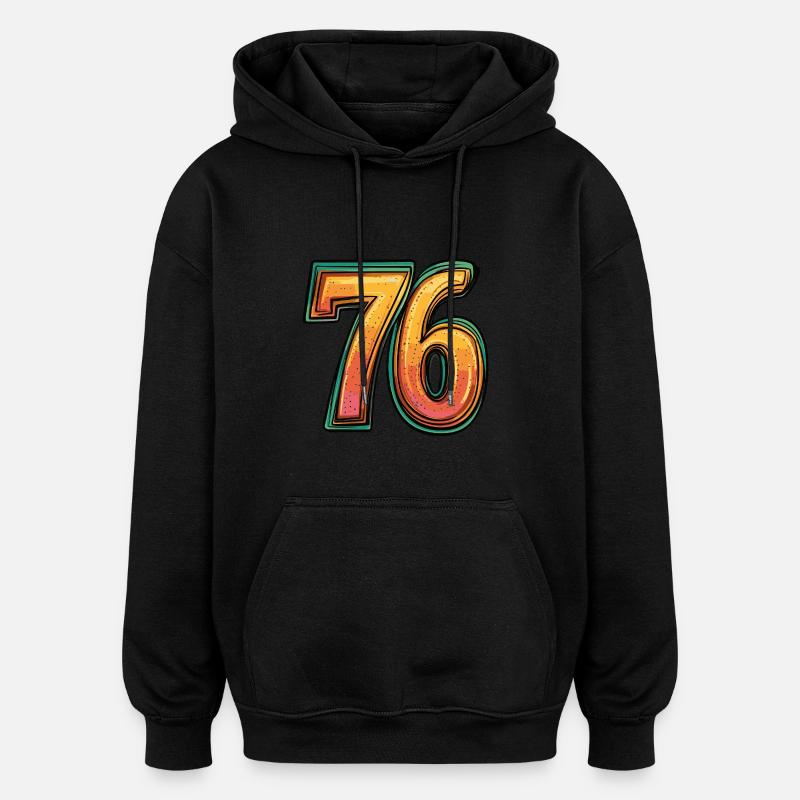 76 Zahl Comic - Oversized Unisex Hoodie - Schwarz