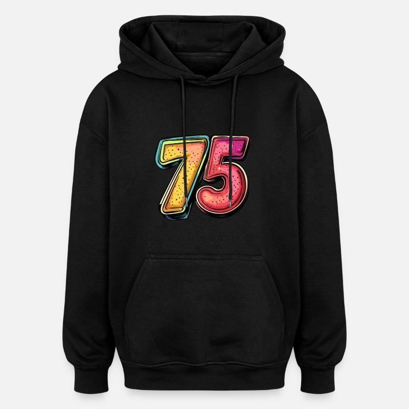 75 Zahl Comic - Oversized Unisex Hoodie - Schwarz