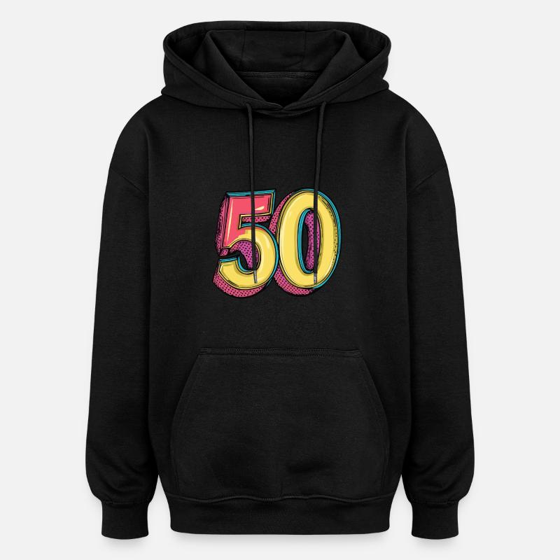 50 Number Comic - Oversized Unisex Hoodie - black