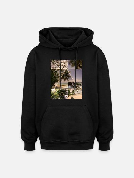 Beach - Oversized Unisex Hoodie - Schwarz
