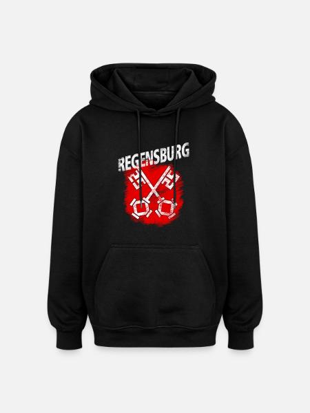 Regensburg - Oversized Unisex Hoodie - Schwarz