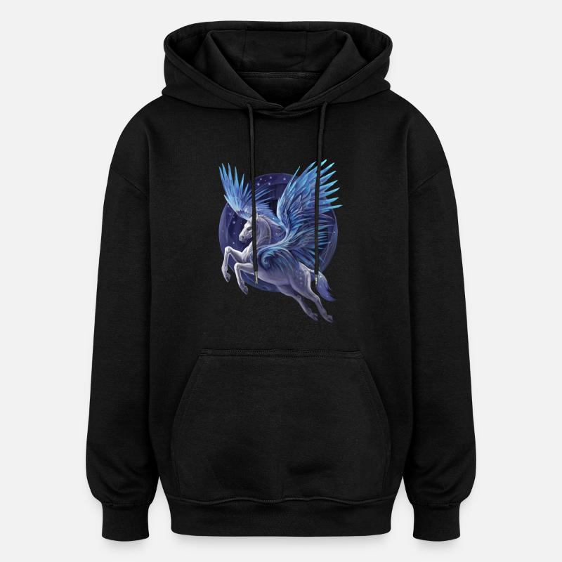 Pegasus - Oversized Unisex Hoodie - black