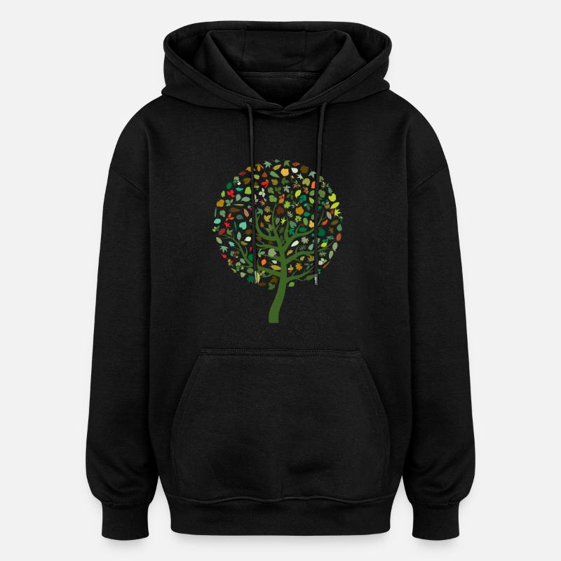 Feuilles de saison - Sweat à capuche oversize unisexe - noir