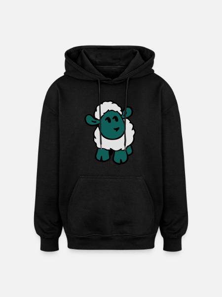 Sheep - Oversized Unisex Hoodie - black