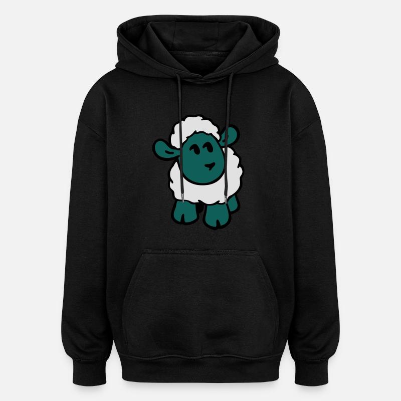 Moutons Shirts - Sweat à capuche oversize unisexe - noir