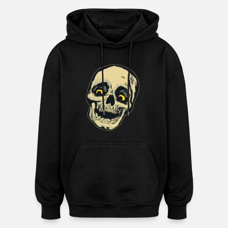 Crâne cadeau bande dessinée - Sweat à capuche oversize unisexe - noir