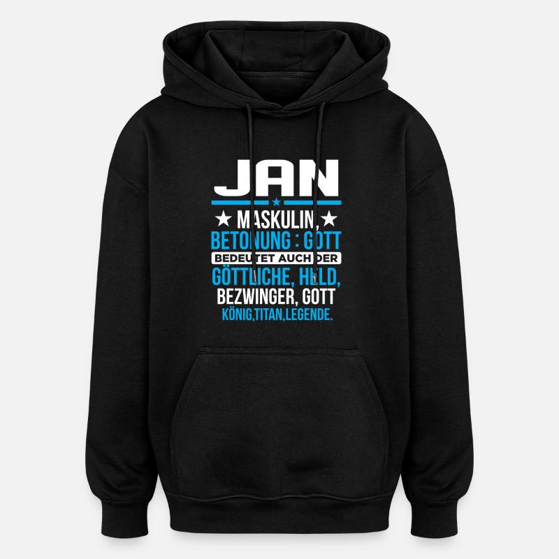 JAN - Titan - Oversized Unisex Hoodie - Schwarz