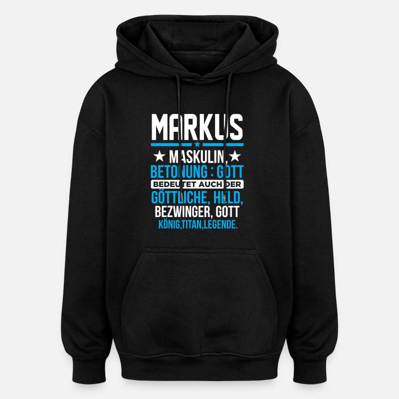 MARKUS - Titan - Oversized Unisex Hoodie - Schwarz